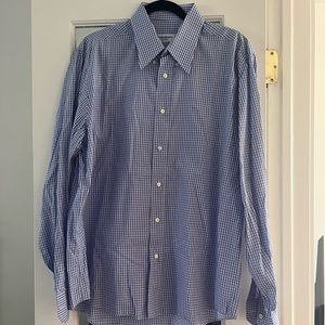 Yves Saint Laurent Pour Homme vintage blue plaid button down